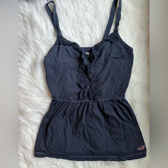 Hollister Tops - Vintage Y2K Hollister Navy Ruffled Top Size Large